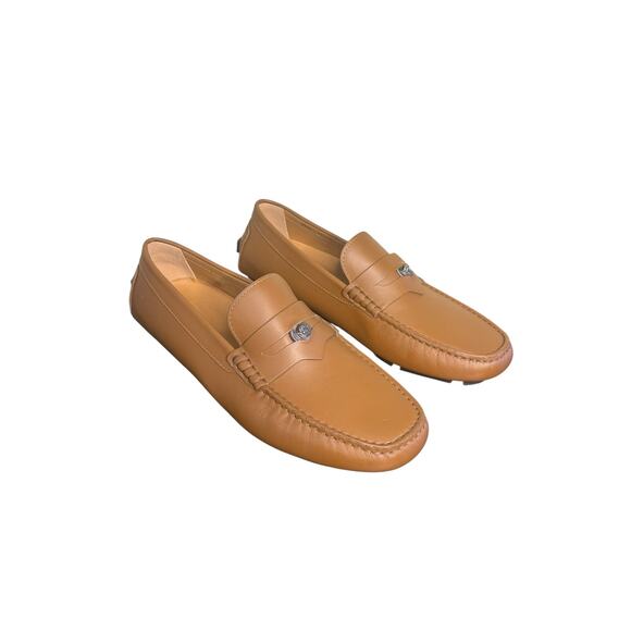 Versace NIB Medusa Biggie Driver Loafers in Dark Toffee Size 44 - Picture 7 of 12